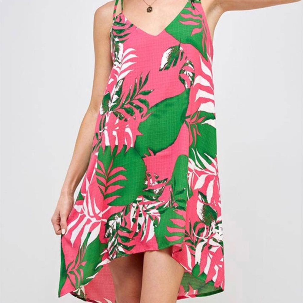 Tropical print dress